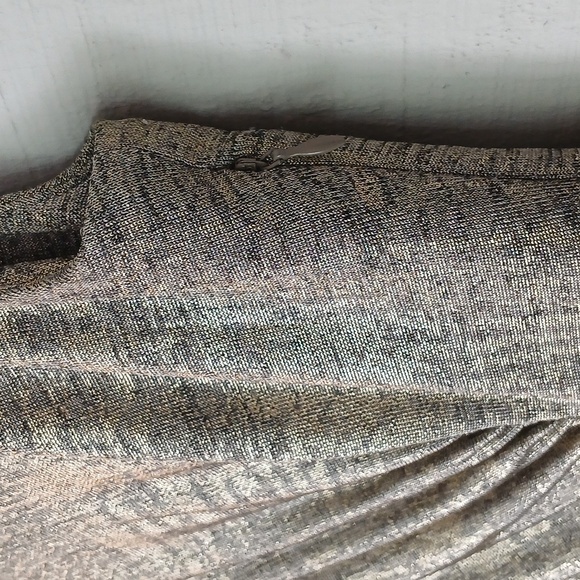 Calvin Klein Metallic Gold Silver Tone Sleeveless Cocktail Dress Size 6 Petite - Picture 5 of 9